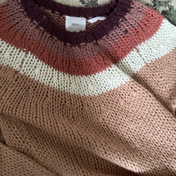 Lola Large Chunky Open Knit Scoop Neck Soft Acrylic Sweater Women’s Size Small - Picture 16 of 16